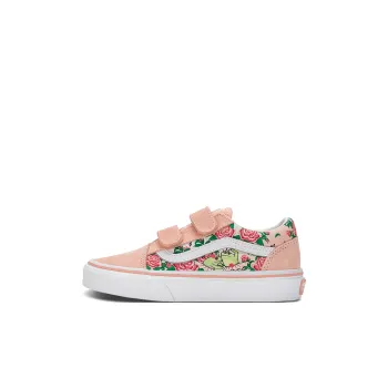 Vans Old Skool V Cushioning Wear-Resistant Low-Top Kids' Skateboarding Shoes Pink Children Aged 3-7 Years Old