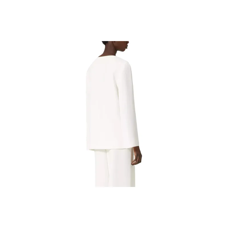 Valentino Cady Couture Logo Plaque Long-Sleeved Blouse-2