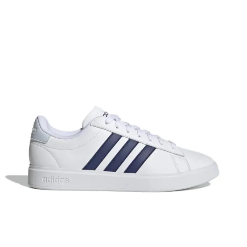 Adidas GRAND COURT Anti-Slip Wear-Resistant Low-Top Skateboard Shoes Men's White Blue-1