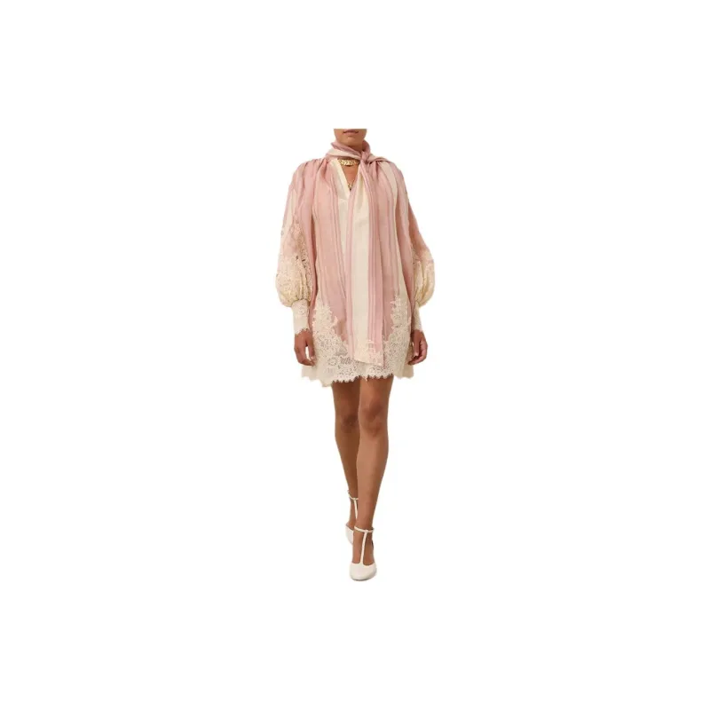 Zimmermann SS24 Long Sleeved Dresses Women's Pink-1