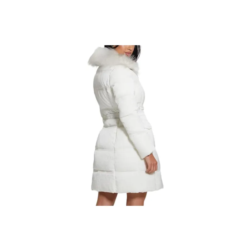 GUESS Eco Marisol Belted Puffer Coat Jackets Coats Women's White-4