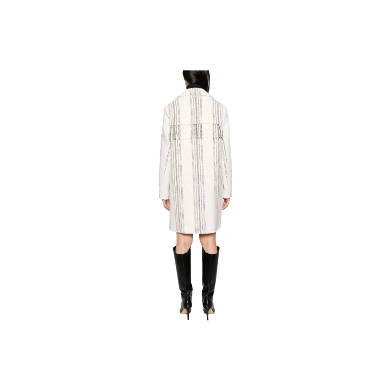 Twinset Jacquard Fringed Coat-2