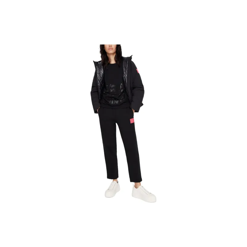 ARMANI EXCHANGEAE FW22 Knitted Sports Pants Women's Black-1