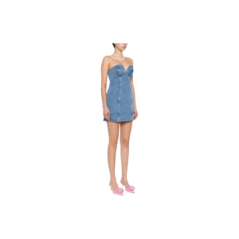 Magda Butrym Strapless Denim Mini Dress-3