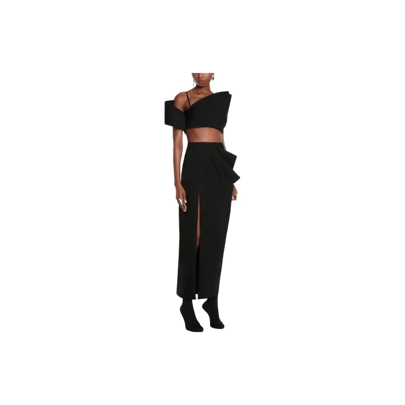 Alexander McQueen Deconstructed Asymmetric Crop Top-2