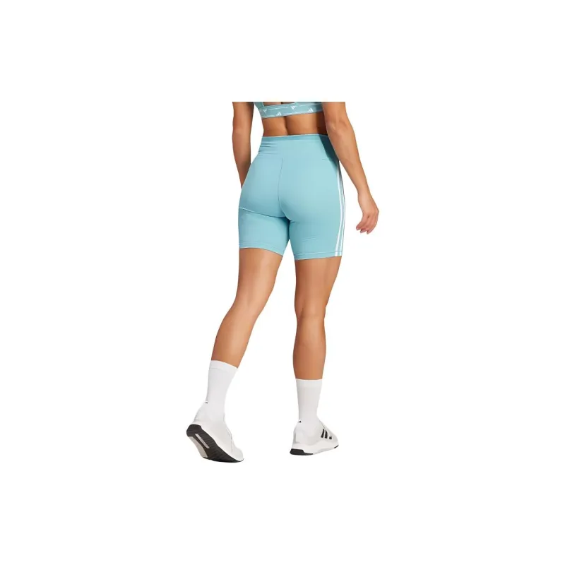 Adidas ESSENTIALS Training 3-Stripes High-Waisted Short Leggings Sports Shorts Women's Mint Green-3