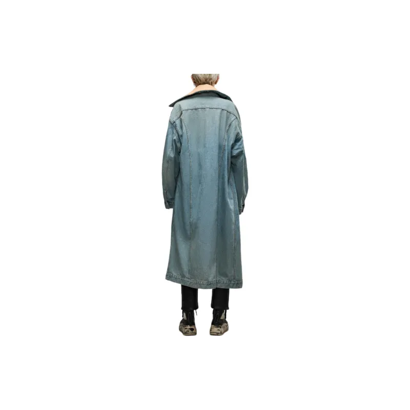 R13 FW24 Coats Women's Light Blue-3
