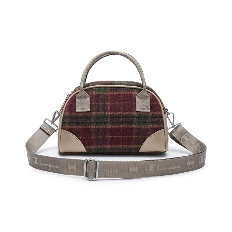 Champion Fabric, Synthetic Leather Shoulder Bag Unisex Night Brown Red/Light Bone-3