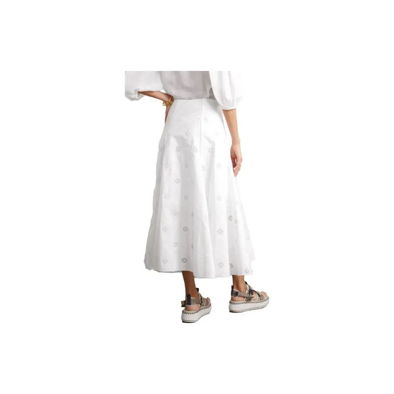 Chloé Broderie anglaise Poplin Skirt-3