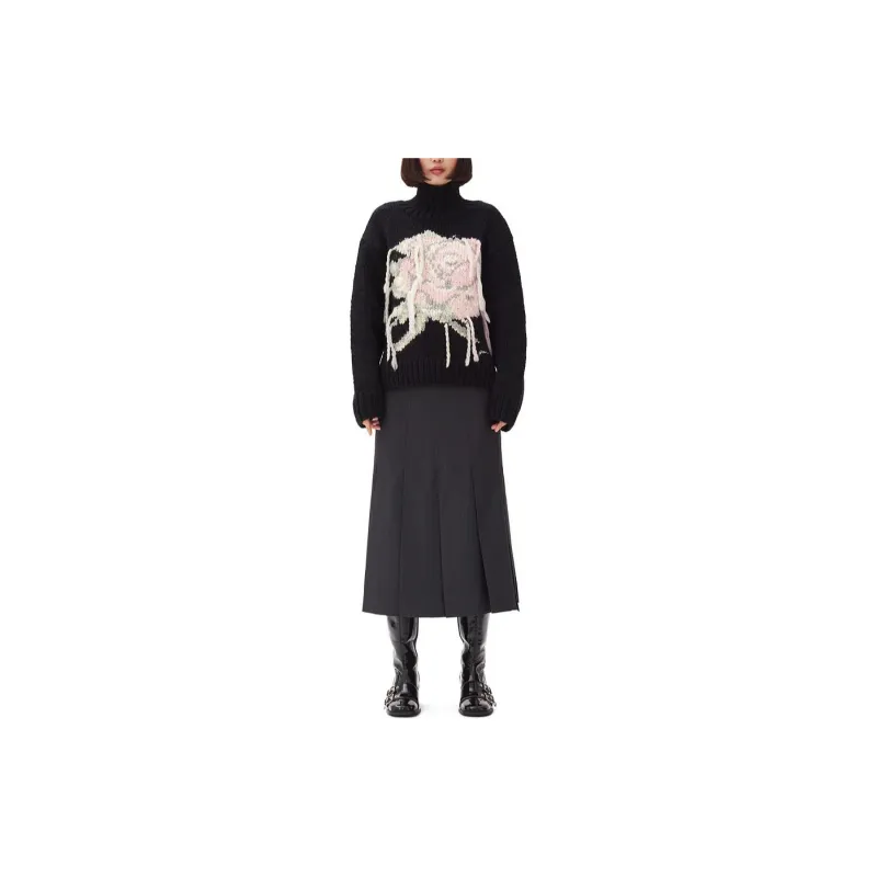 GANNI Handknit Turtleneck Jumper-1