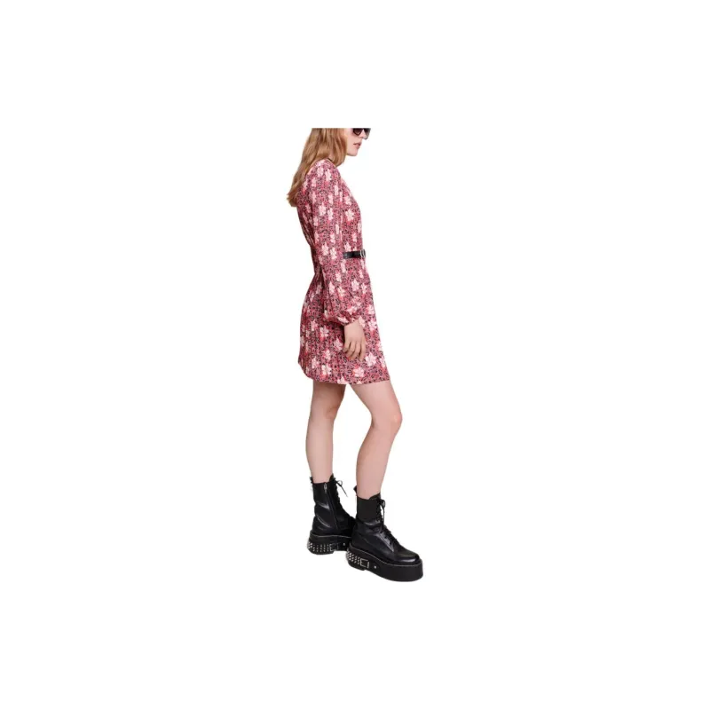Maje Floral-print Pleated Minidress-3