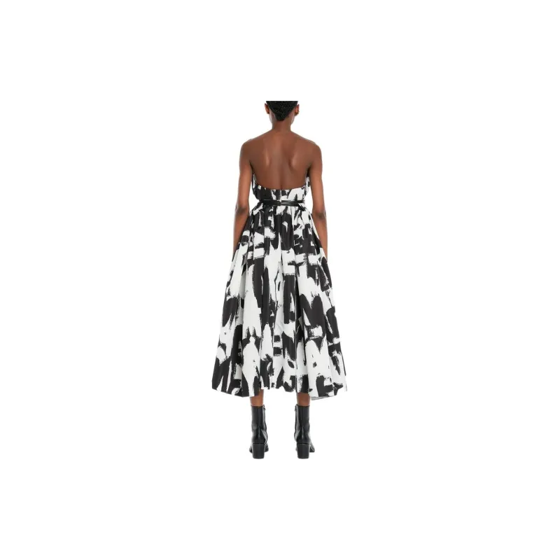 Alexander McQueen Sleeveless Dresses Women's Black/White-3