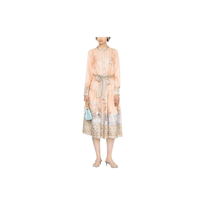 Zimmermann Long-Sleeved Dresses Women's Pink Salmon-1