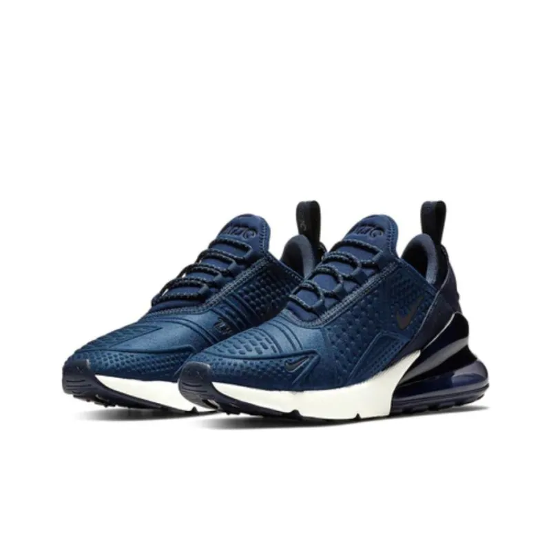 Nike Air Max 270 Cushioning, Slip Resistant, And Abrasion Resistant Low Top Casual Shoes Blue Teenagers-1
