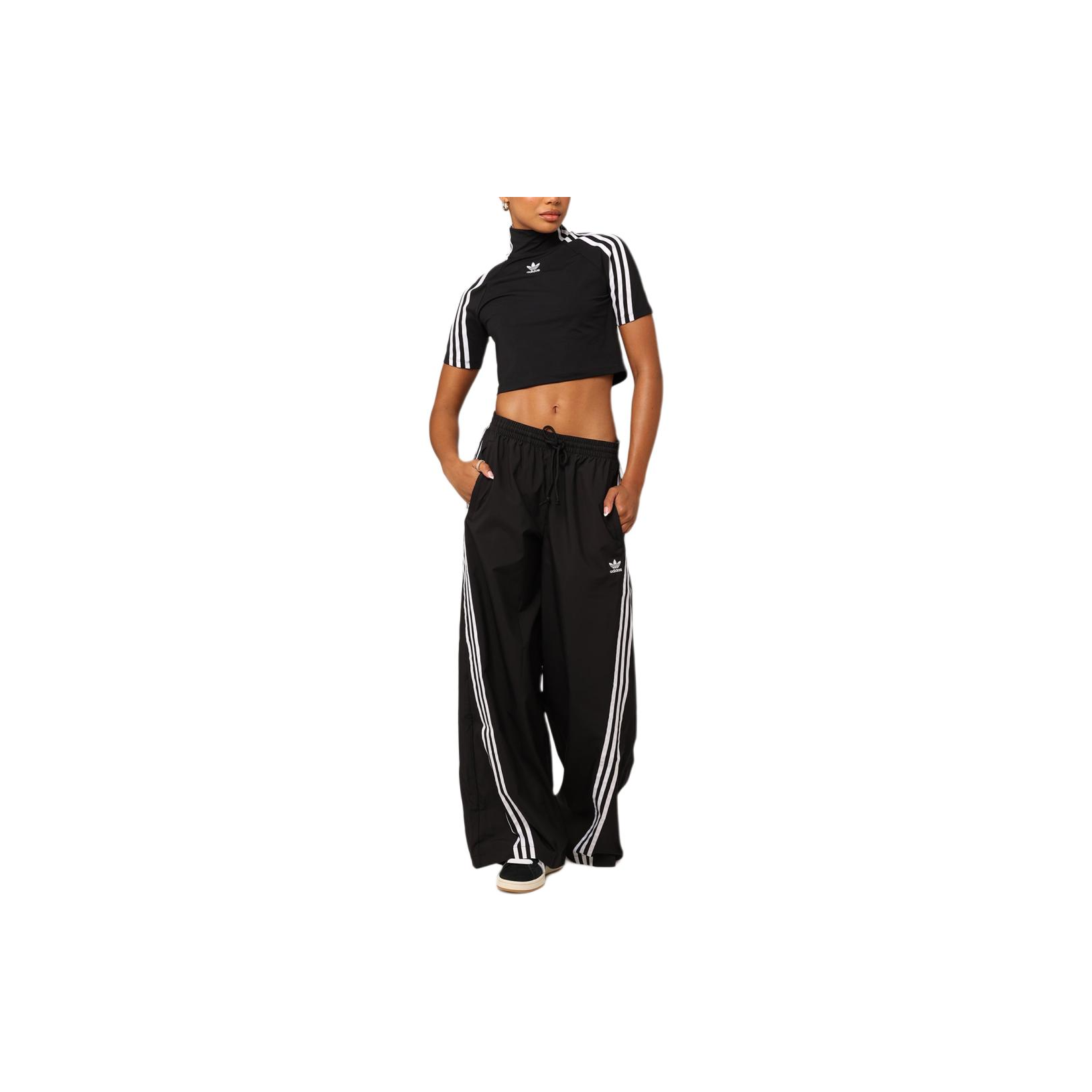 adidas flared track pants black