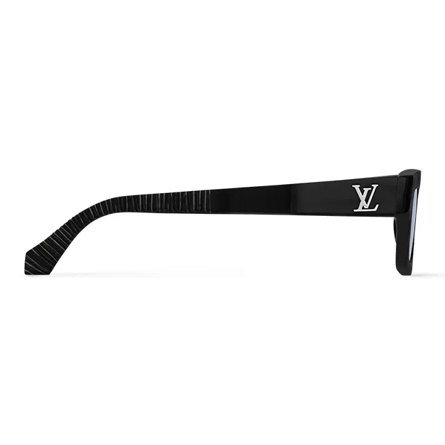 LOUIS VUITTON Acetate Metal Rectangular Sunglasses Unisex Black-2