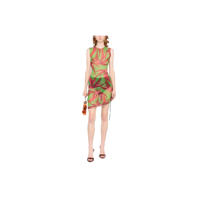 Louisa Ballou Botanical print Asymmetric Dress-1