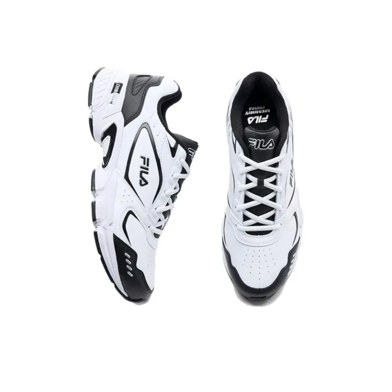 FILA Cushioned Slip-Resistant Low-Top Running Shoes Men's White-2