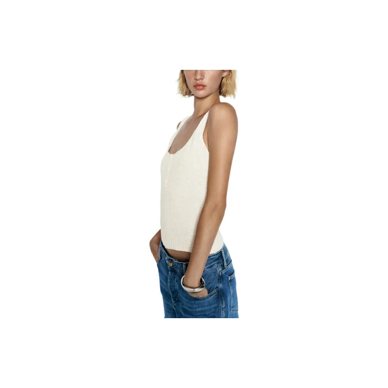 ZARA Tank Tops Women's White-3