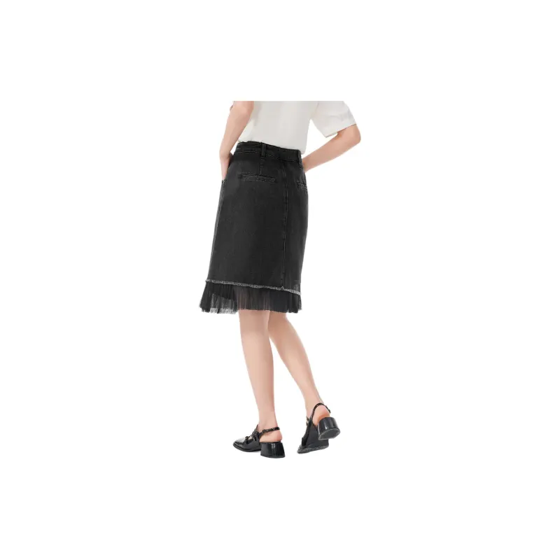 EICHITOO Denim Short Skirts Women's Dark Gray-4