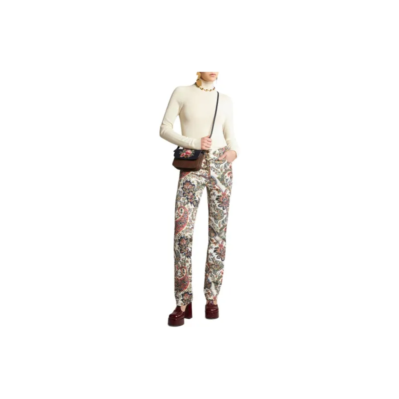 ETRO Paisley Printed Logo Patch Jeans-1