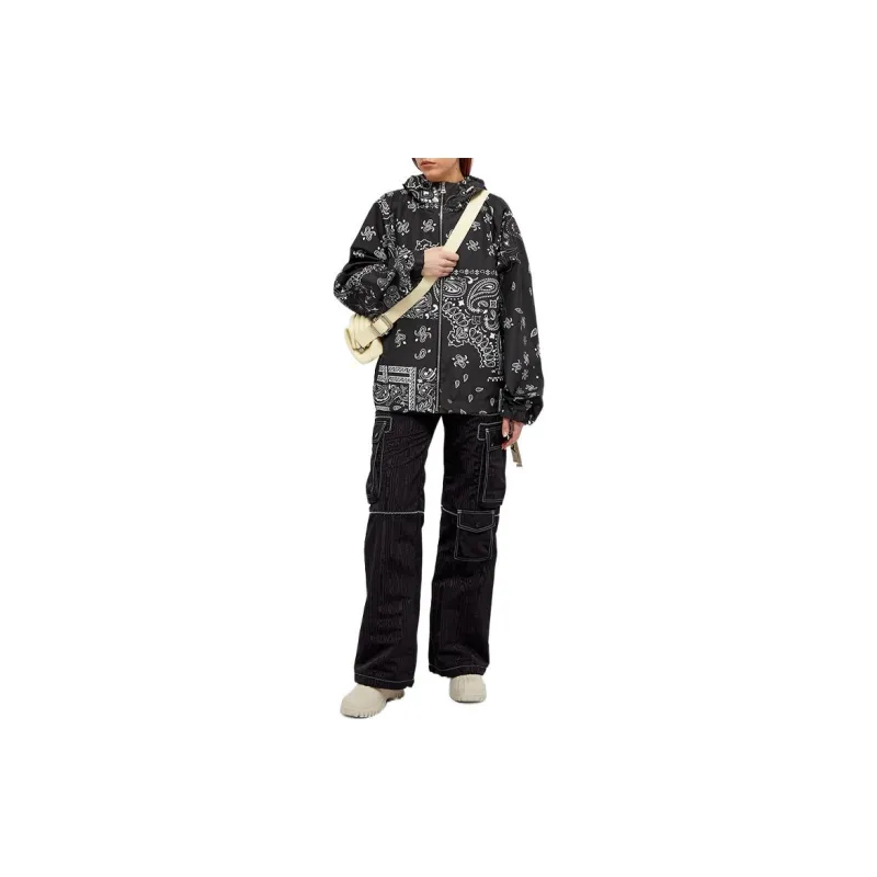 KHRISJOY Bandana Print Zip Up Windbreaker Jacket-1
