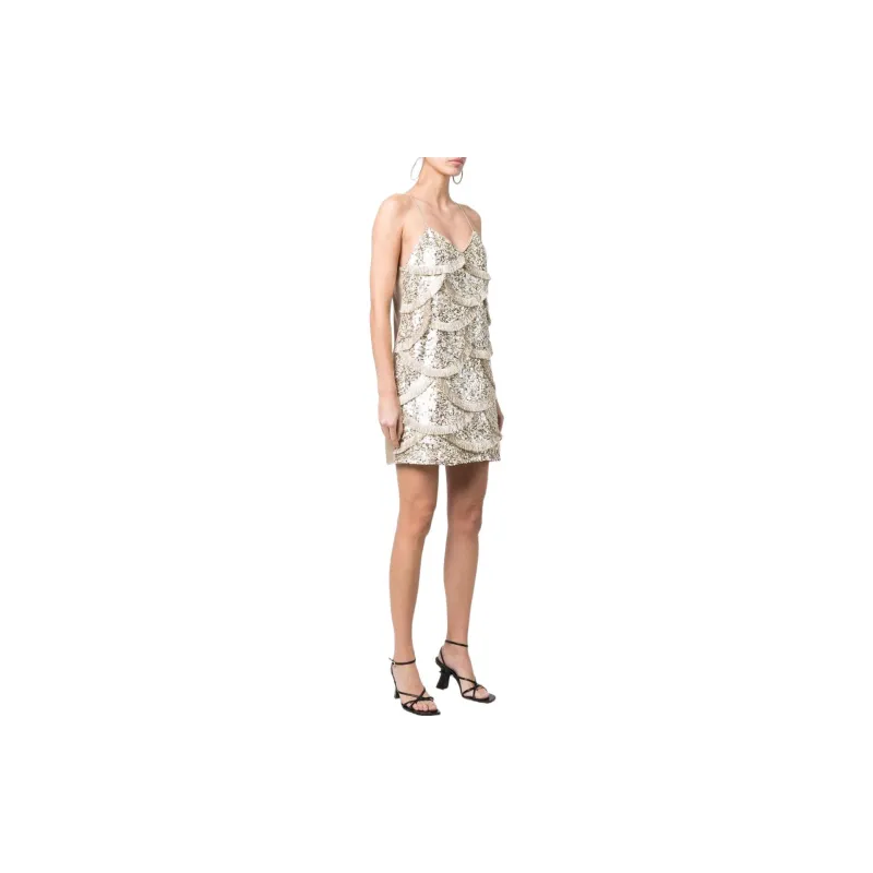 PINKO Slip Dresses Women's Beige-3