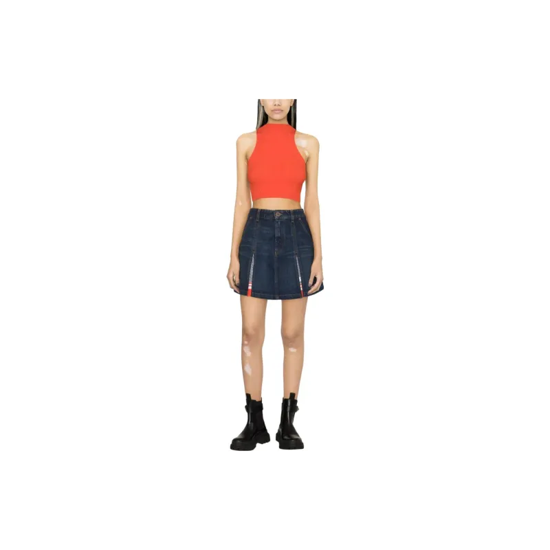 BALMAIN Pleated Denim Skirt-1