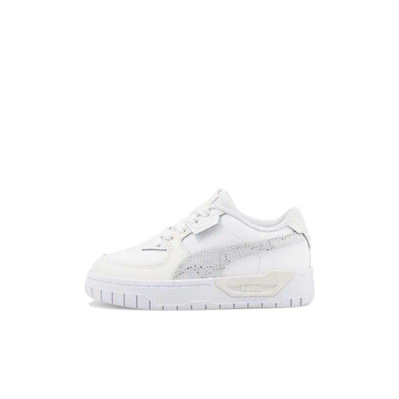 PUMA Cali Series Durable Breathable Low Top Skateboard Shoes White Gray Kids'-0
