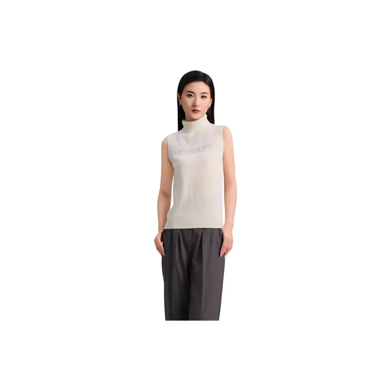 Blood Glitter Cashmere Sweater Women's White-1