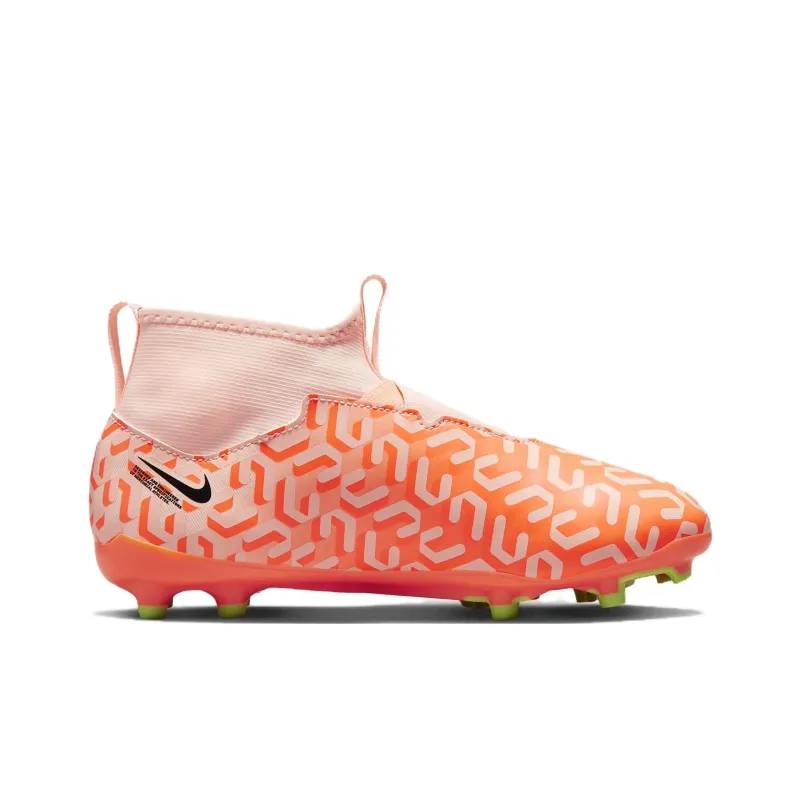 Nike Mercurial Superfly 9 Wear-Resistant Mid-Top Kids' Soccer Shoes Orange Teenagers-1