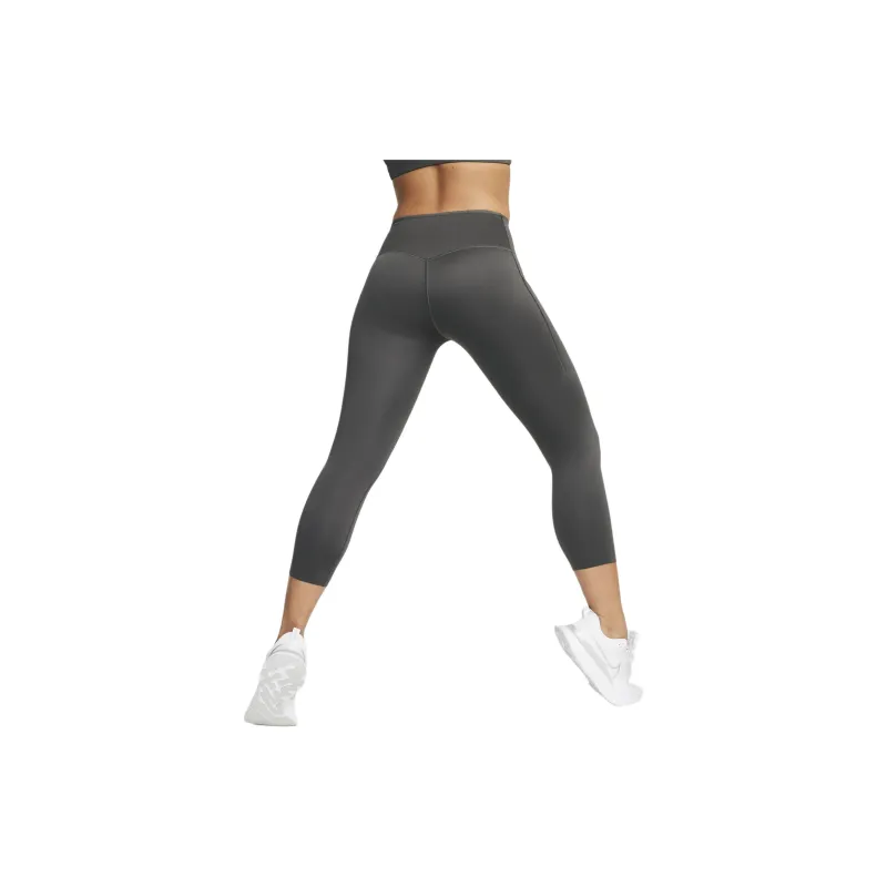 Nike Firm-Support Mid-Rise Cropped Leggings With Pockets Leggings Women's Medium Gray-2