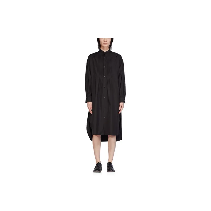 Yohji Yamamoto Long Sleeved Dresses Women's Black-3