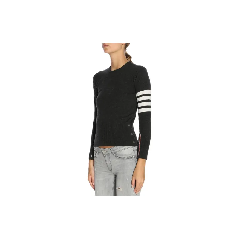 THOM BROWNE 4 Bar Crewneck Jumper-5