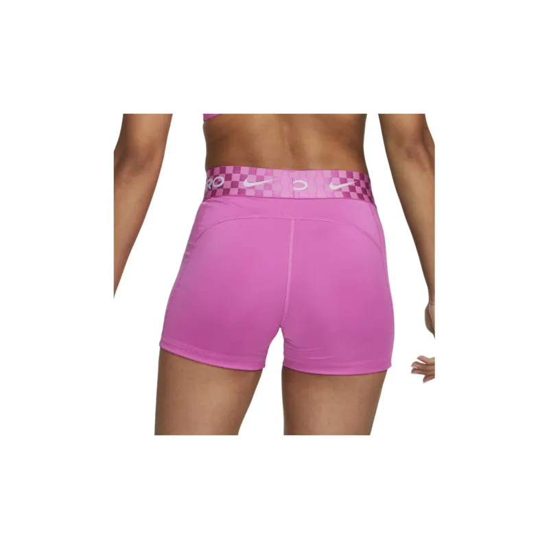 Nike Mid Rise 3' Graphic Training Shorts Sports Shorts Women's Fuchsia-3