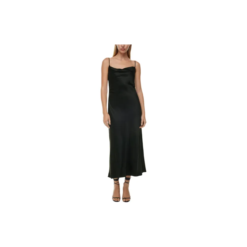 ARITZIA Ten Affection Satin Maxi Dress Slip Dresses Women's BLACK/Black-2