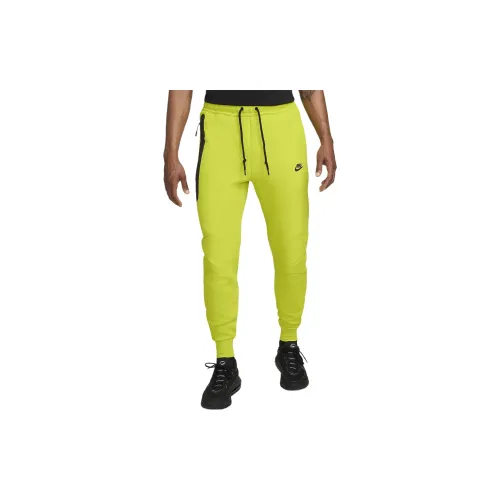 Nike Sportswear Tech Fleece Knitted Sweatpants Men Bright Cactus Color/Black