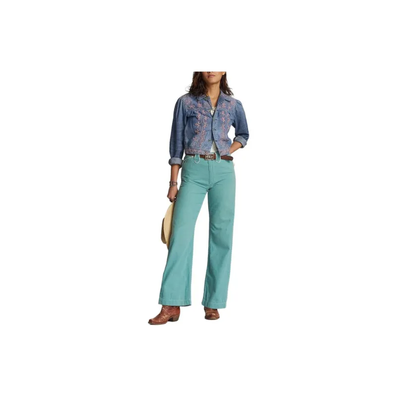 DOUBLE RL SS24 Casual Pants Women's Turquoise-3