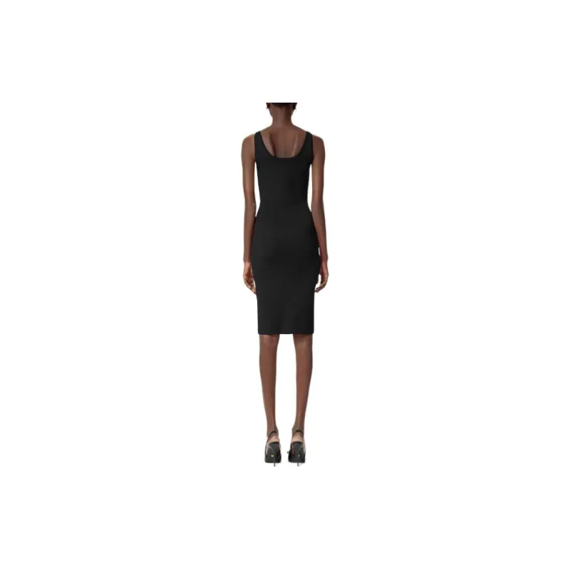 VERSACE Logo plaque Scoop neck Dress-2