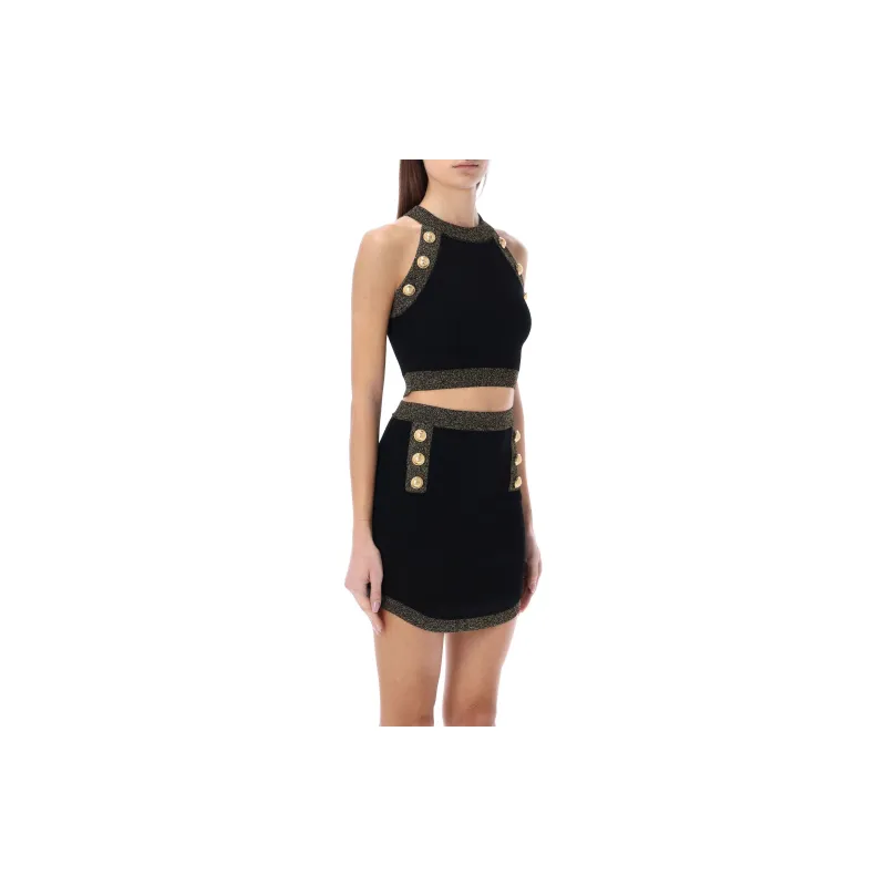 BALMAIN Contrast trimmed Knitted Top-3