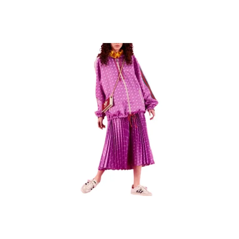 GUCCI X Adidas Satin Pleated Skirt Purple-1