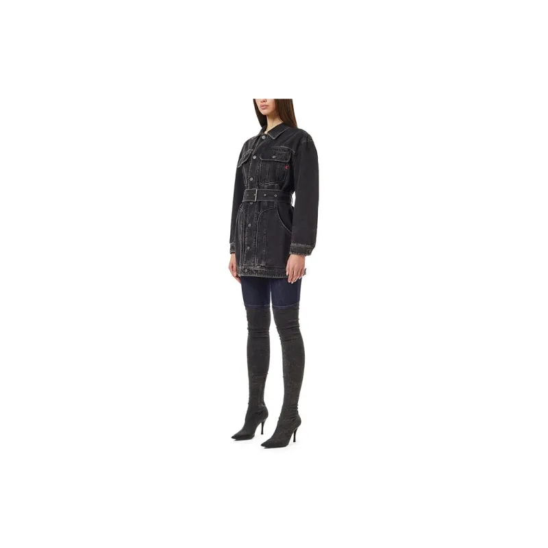 DIESEL De-Flaminia Belted Denim Jacket-3
