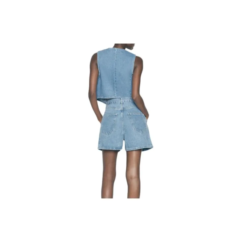 ZARA Vests Women's Medium Blue-3