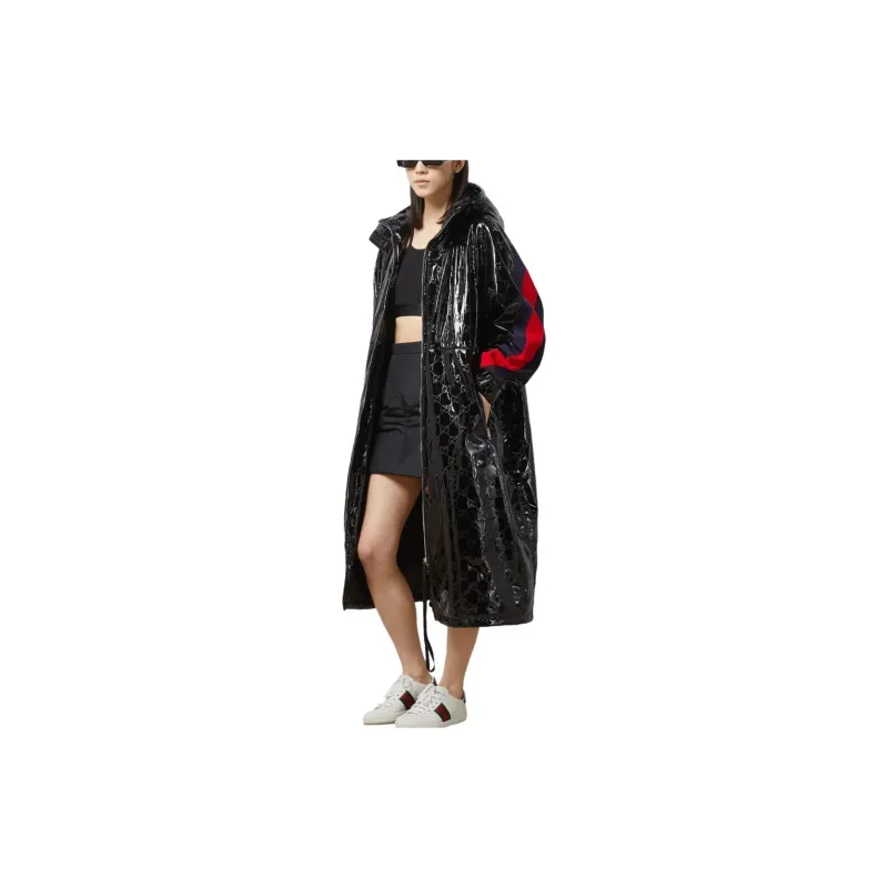 GUCCI Double G motif Lacquered Long Coat-3
