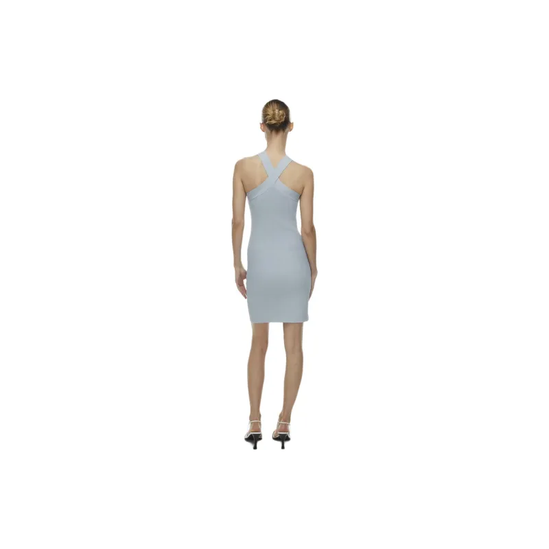 ARITZIA Babaton Sculpt Knit Criss Cross Dress Sleeveless Dress Women's Daze Grey/Gray-3