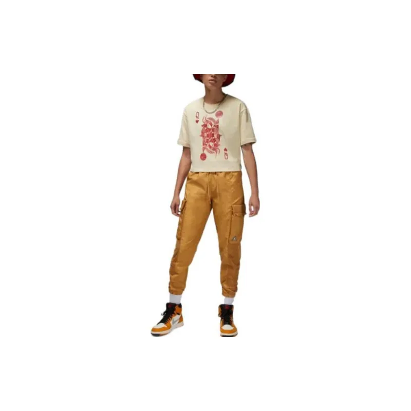 Jordan T Shirts Women's Light Yellow-2
