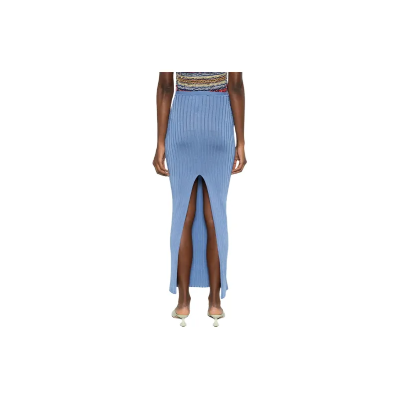 MARNI Logo Intarsia Ribbed Knit Maxi Skirt-2