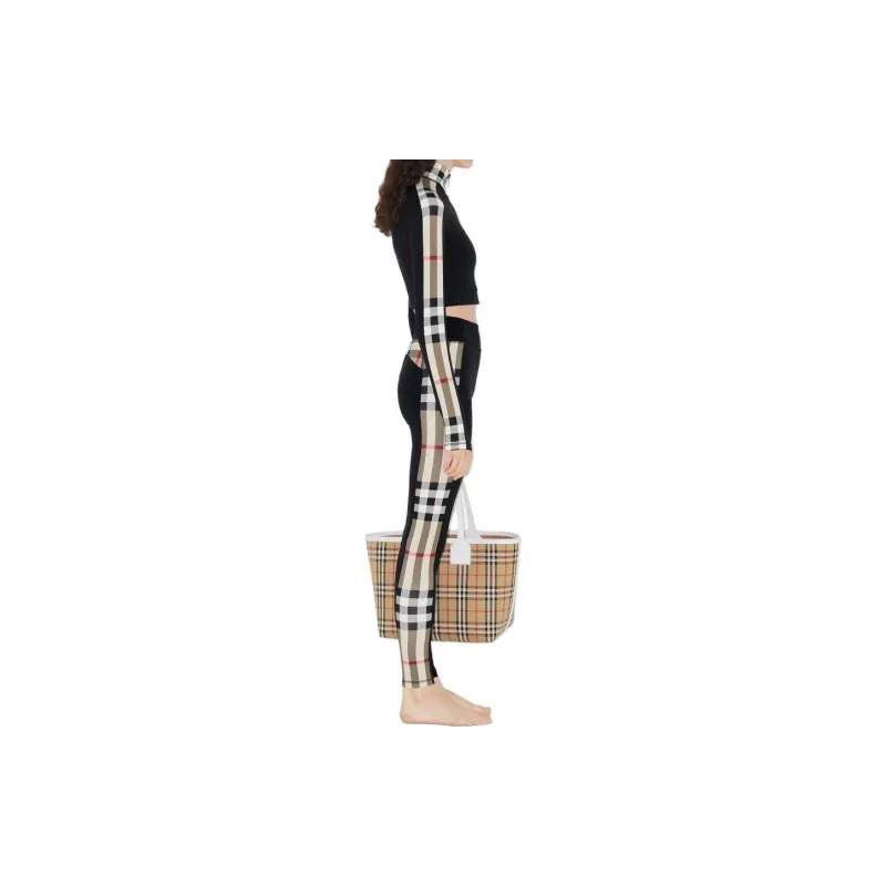 Burberry Check Print Leggings 'Black'-3