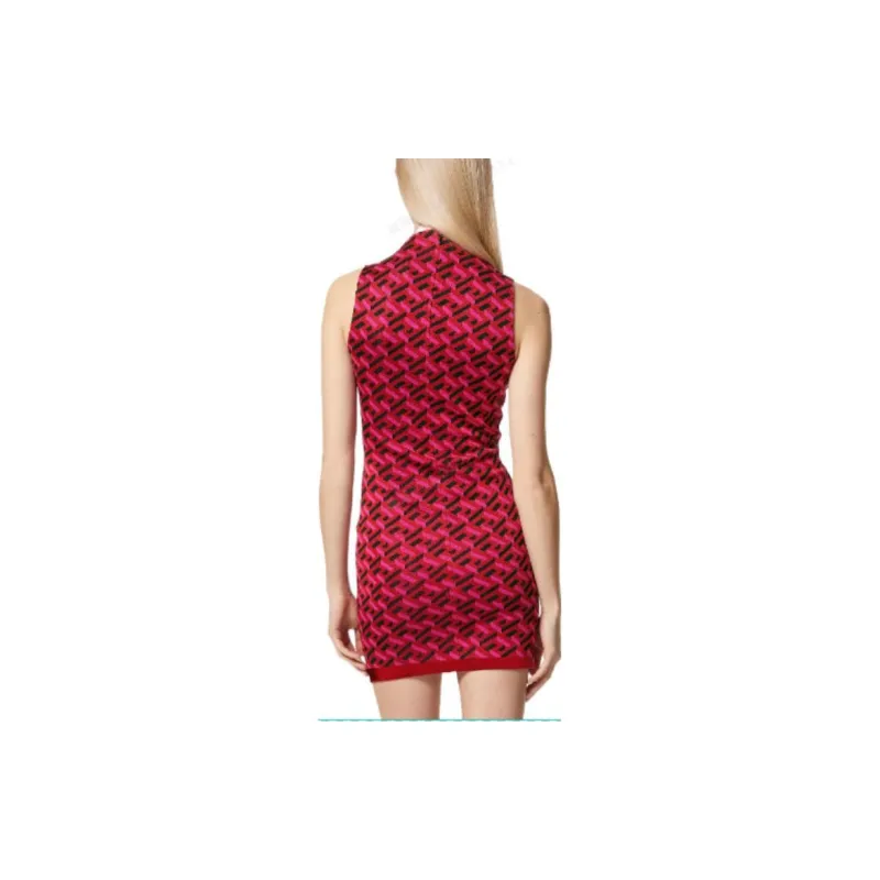 VERSACE Knit Dress 'Parade Red/Fuchsia'-4