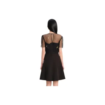 Blood Glitter Short-Sleeved Dresses Women's Black